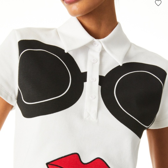 Alice + Olivia Marsha Stace Cropped Face Polo Size Large - Picture 5 of 10